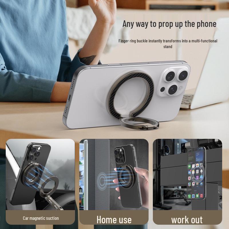 MagSafe Three-Fold Double-Sided Magnetic Phone Ring Holder for Apple & Android
