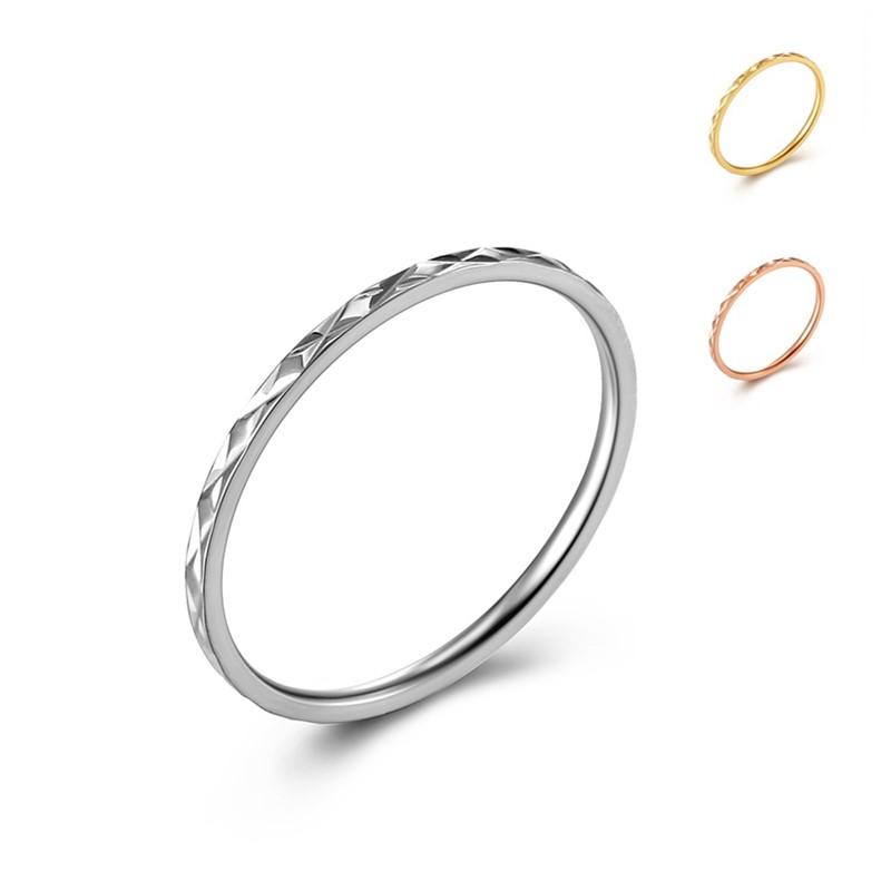 

1mm Thin Stackable Ring Stainless Steel Faceted Knuckle Midi Ring for Women Girl Size 3-10 10 рожевий колір золота