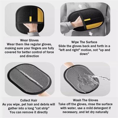 Practical-Reusable Double-Sided Electrostatic For Pet Hair Remover Glove, Static Removal For Pet Hair For Pet Hair Remover Glove