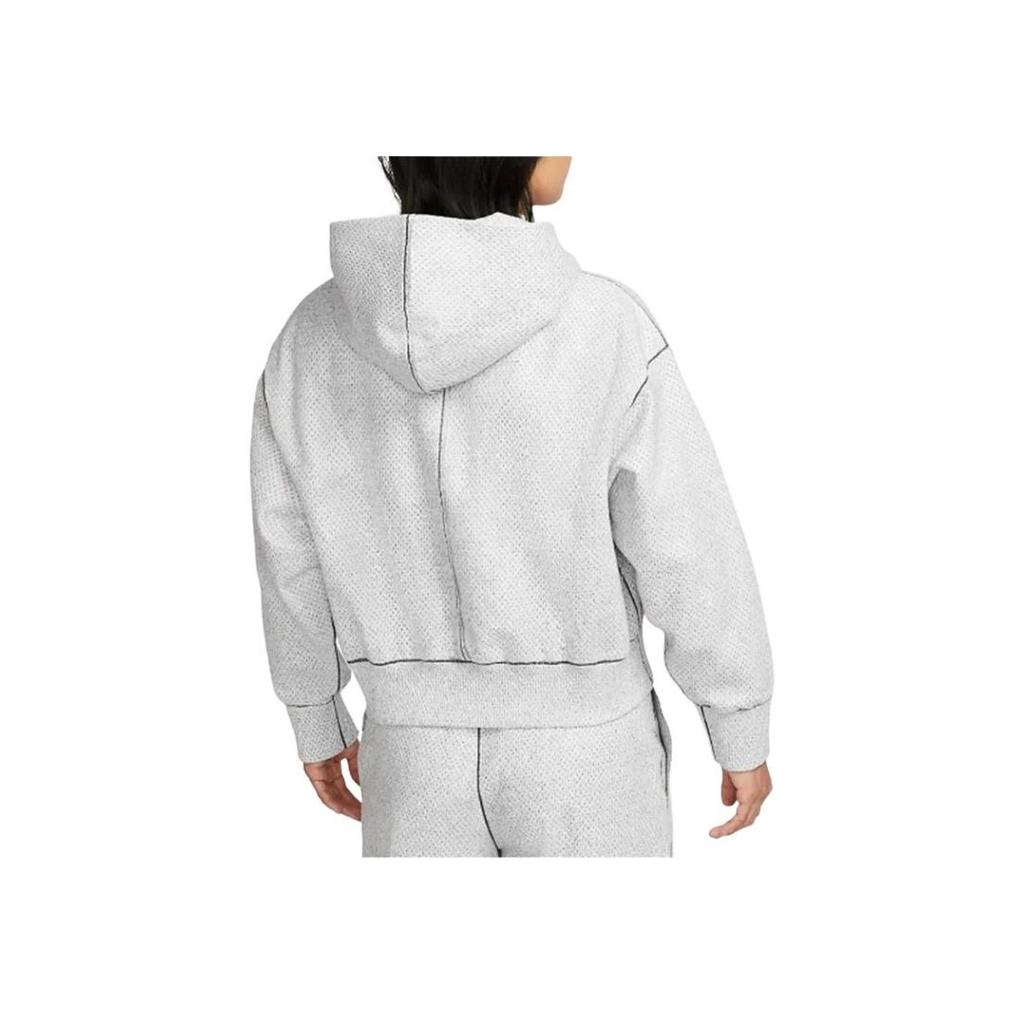 Nike Sportovní ležérní mikina s kapucí na zip zkrácená dámská vrchní oděv světle šedá DQ6668-084