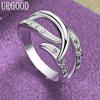 925 Sterling Silber AAA Zirkon Geometrie Ring Modeschmuck