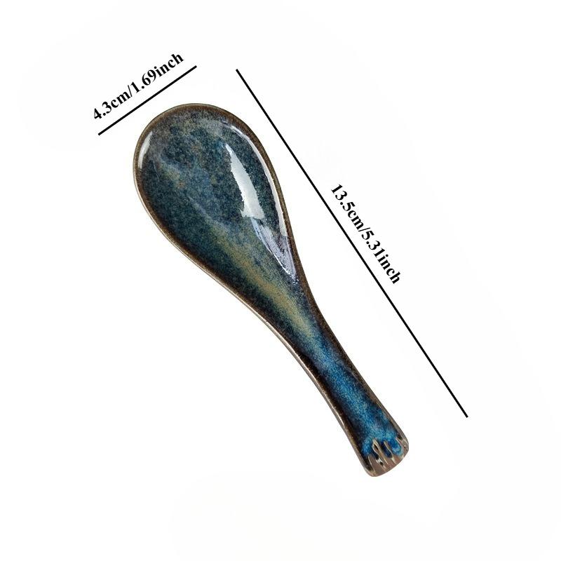 10 Piece Set of Japanese Ceramic Soup Spoons, Household Cute Tableware, Kitchen Supplies