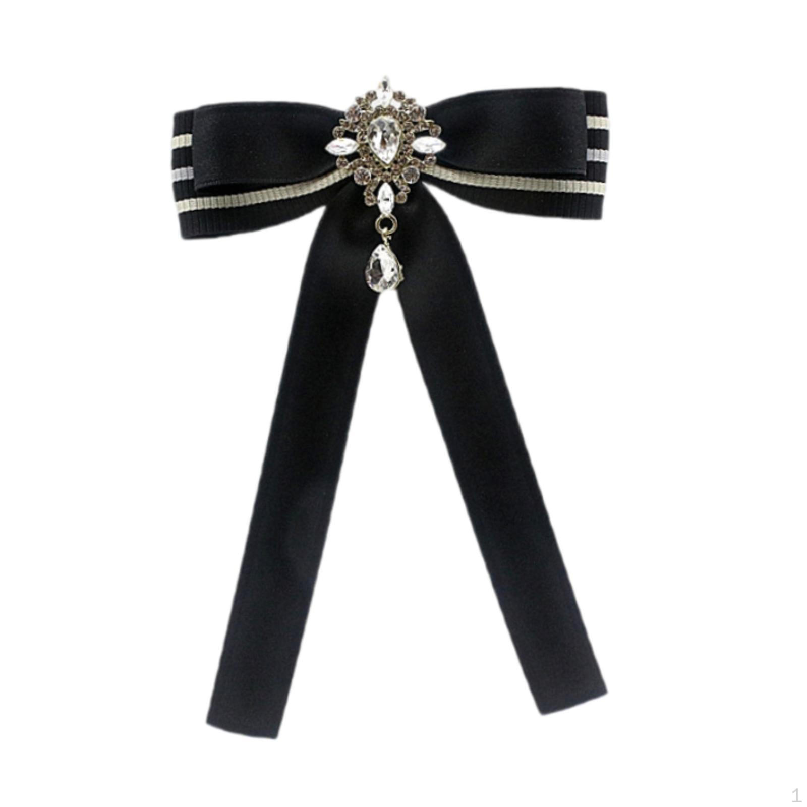 

Брошь-бабочка из ленты, брошь-бантик, булавка для галстука-бабочки на рубашку для костюма чёрный