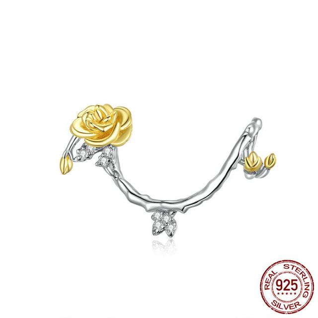 925 Sterling Silver   Autumn New Charm Flower Pink Series Charm Beads Fit Original Bracelets Women Jewelry