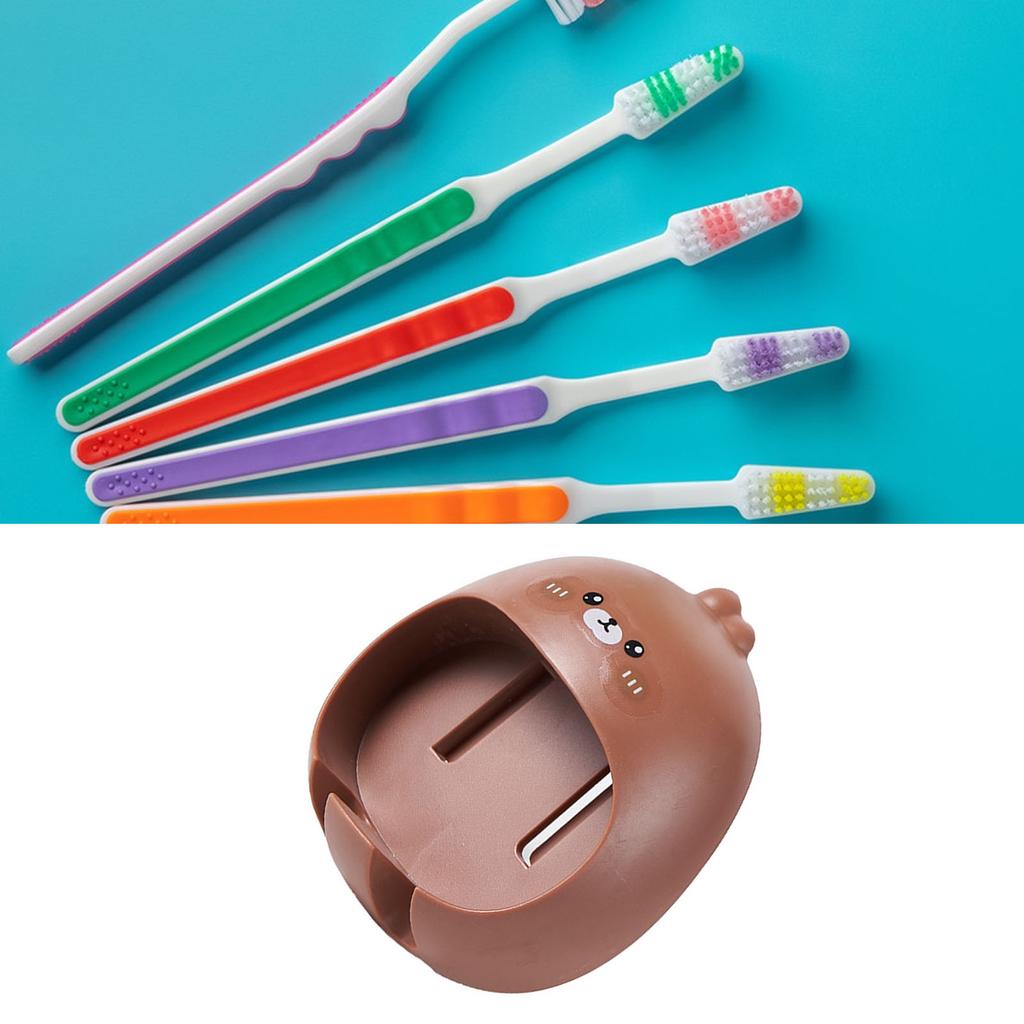Cute Toothbrush Holder Multipurpose Punch Free Cartoon Animal Wall Mounted Toothbrush Stand for