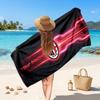 AC Milan Custom Beach Towel, Personalized Name Text Print, Football Logo Soft Quick‑Dry Towel Holiday Gift