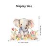 Cute Watercolor Baby Elephant with Flowers Wall Stickers, Ins Style Self-Adhesive Decor for Kids Room Wall Decoration