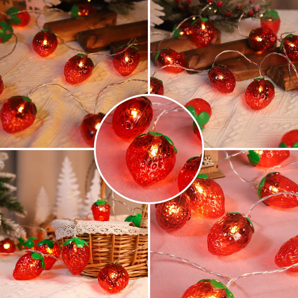 LED Strawberry Shaped Light String Decoration, Holiday Gift, Room Decoration, Small Colorful Lights
