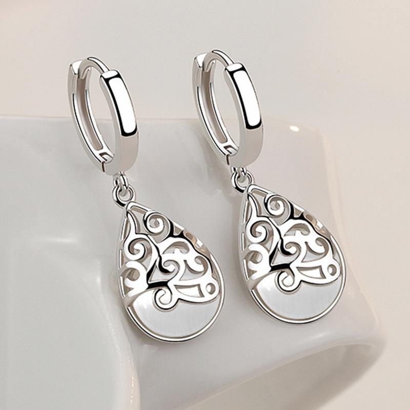 New 925 Sterling Silver Earrings for Women Original Charm Double Hoop Earrings Pave CZ Fine Engagement Anniversary Jewelry Gift