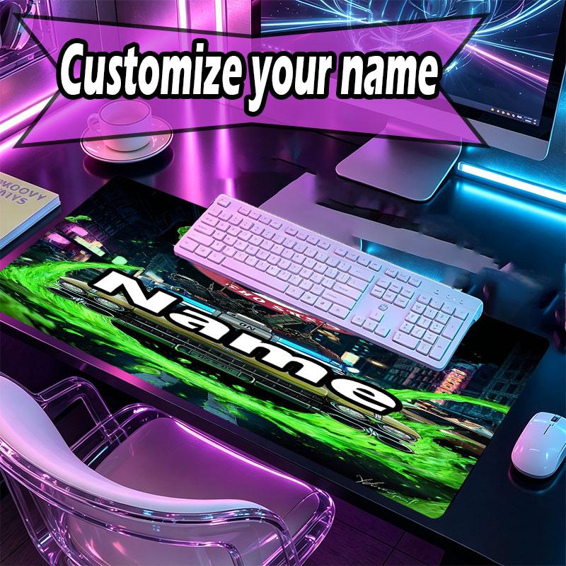 Custom Name Personalized Ghostbusters Pattern Mousepad, Laptop PC Desk Mat, Decorative Desk Mat for Home Keyboard Pad Gift