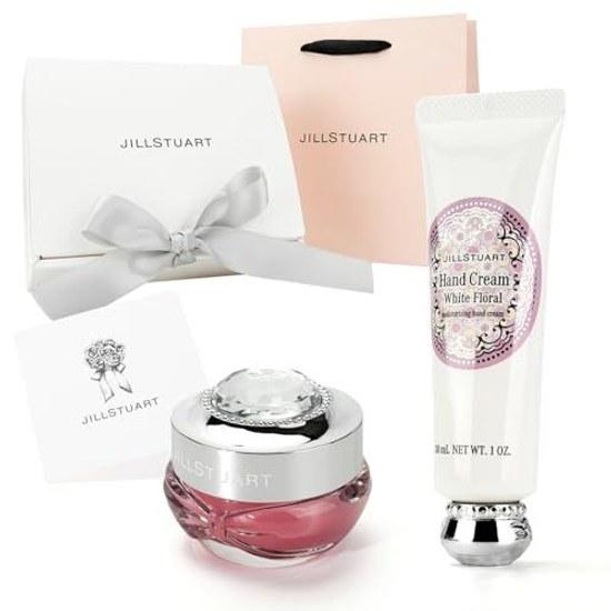 JILL STUART Lip Mask (Luscious Berry) Hand Cream (White Floral) Set Care Cosmetics Birthday Anniversary Christmas Women Girlfriend Present Gift White
