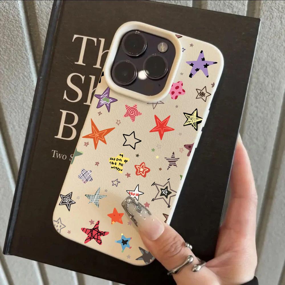 INS Cool Trendy Stars Lichee leather pattern Phone Case For Samsung S26 S25 S24 S23 S22 S21 S20 S10 Plus FE Ultra 4G 5G