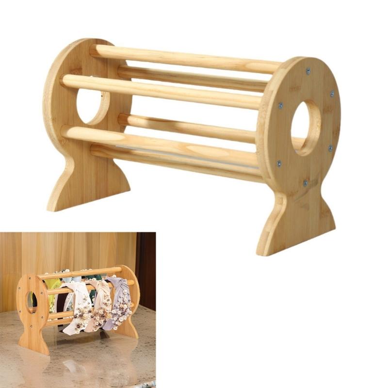 Porta accessori per capelli in legno Espositore per fasce per capelli Texture legno per riporre ed esporre ordinatamente fasce per capelli e gioielli
