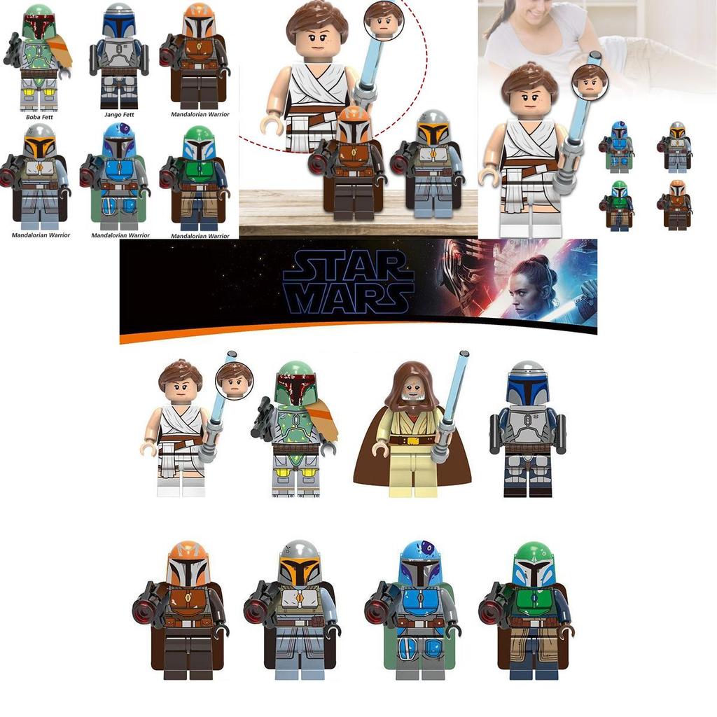 Buliding Minifigures Blocks Bricks Figures Rey Fett Boba