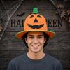 Non-woven Fabric Pumpkin Plush Hat Comfortable Halloween Cap Cute Bucket Hat  Dress Prop
