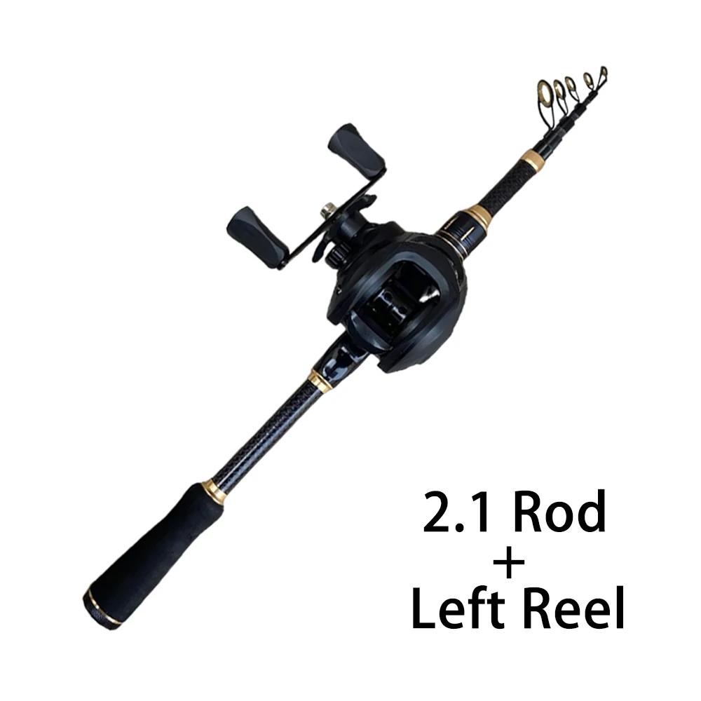Combo Canna da Pesca Spinning Portatile Corta Telescopica Mini Canna da Mare Lunghezza Chiusa 41-42 cm Con Rapporto di Recupero 7.2:1/5.2:Kit 1 Ruota