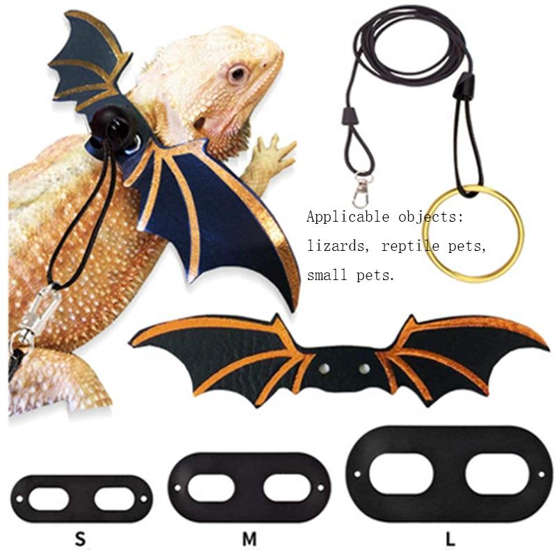 Lizard lead reptile walking lead gecko lead small pet lead colorful wing lead adjustable lizard lead for outdoor carrying