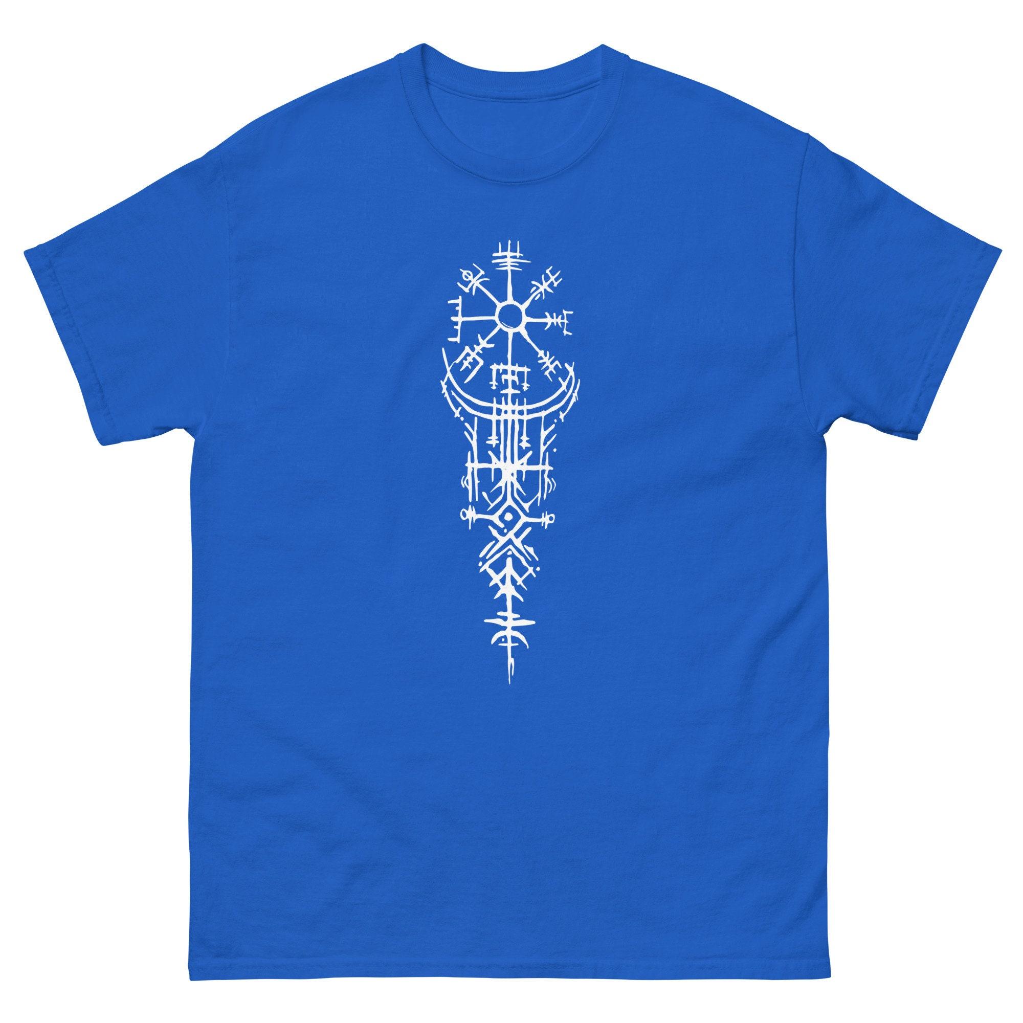 Vegvisir Runes Viking Men T Shirts Unisex Cotton Tops Short Sleeves Tees S