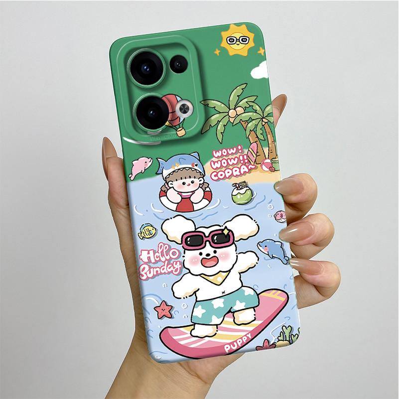 For OPPO Reno 13 CPH2689 Reno13 Phone Case Soft Silicone Funda Sweet Painted Fashion Cartoon Bumper Coque Printed Back Cover
