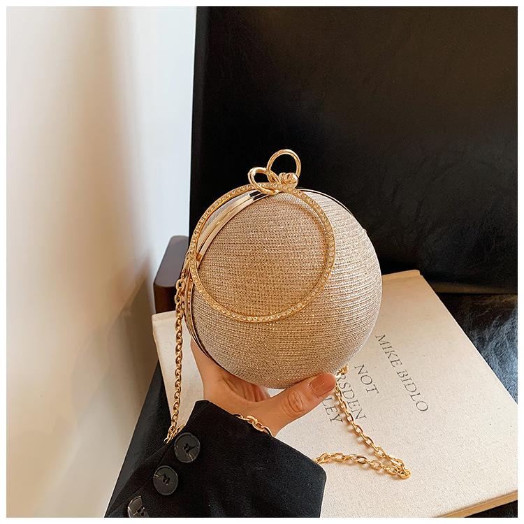 

Нішевий дизайн кругла сумка-куля жіноча 2024 нова висококласна портативна сумка-месенджер на ланцюжку маленька сумка міні-косметичка золотий