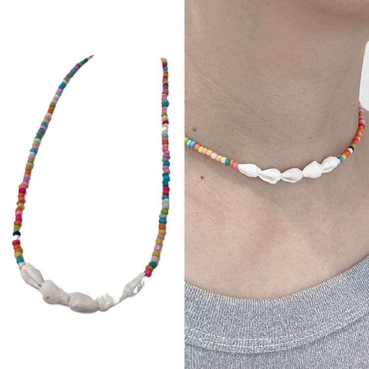 Fashion Shell Necklace with Beads Dopamine Natural Bead Necklace for Women
