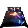 3D Digital Printing Butterfly Flower Three-Piece Bedding Quilt Cover, Direct Sales