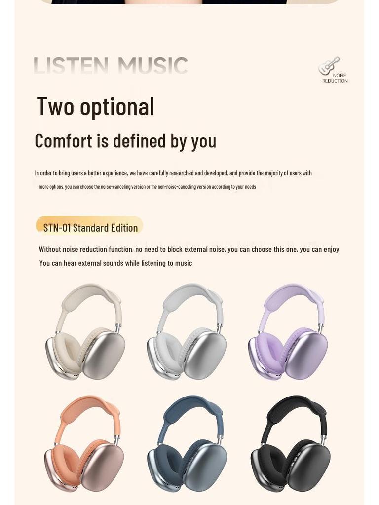 Cross-border P9 Bluetooth Over-Ear Headphones: Wireless, Sports-Ready, Ultra-Long Battery Life, Universal Fit with Card Slot.