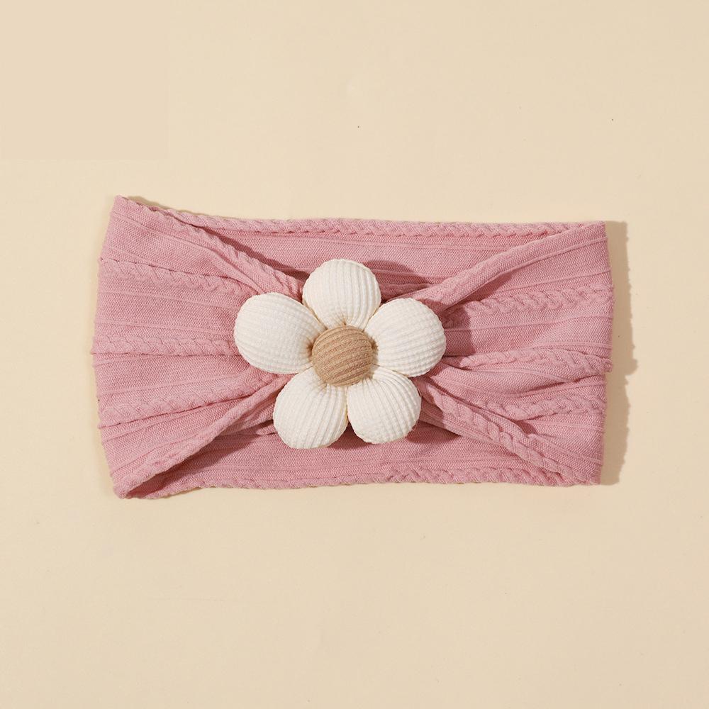 1 szt. Miękki nylonowy szalik odpowiedni dla noworodka dziewczynka kwiatowa opaska na głowę elastyczna opaska do włosów Turban dziecięce akcesoria do włosów
