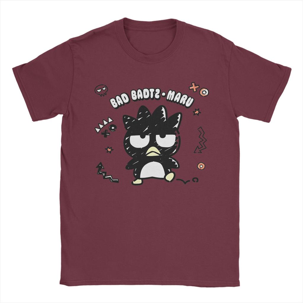 T-shirt da Uomo Anime Bad Badtz Maru Maglietta Casual a Manica Corta Girocollo 100% Cotone Taglie Forti