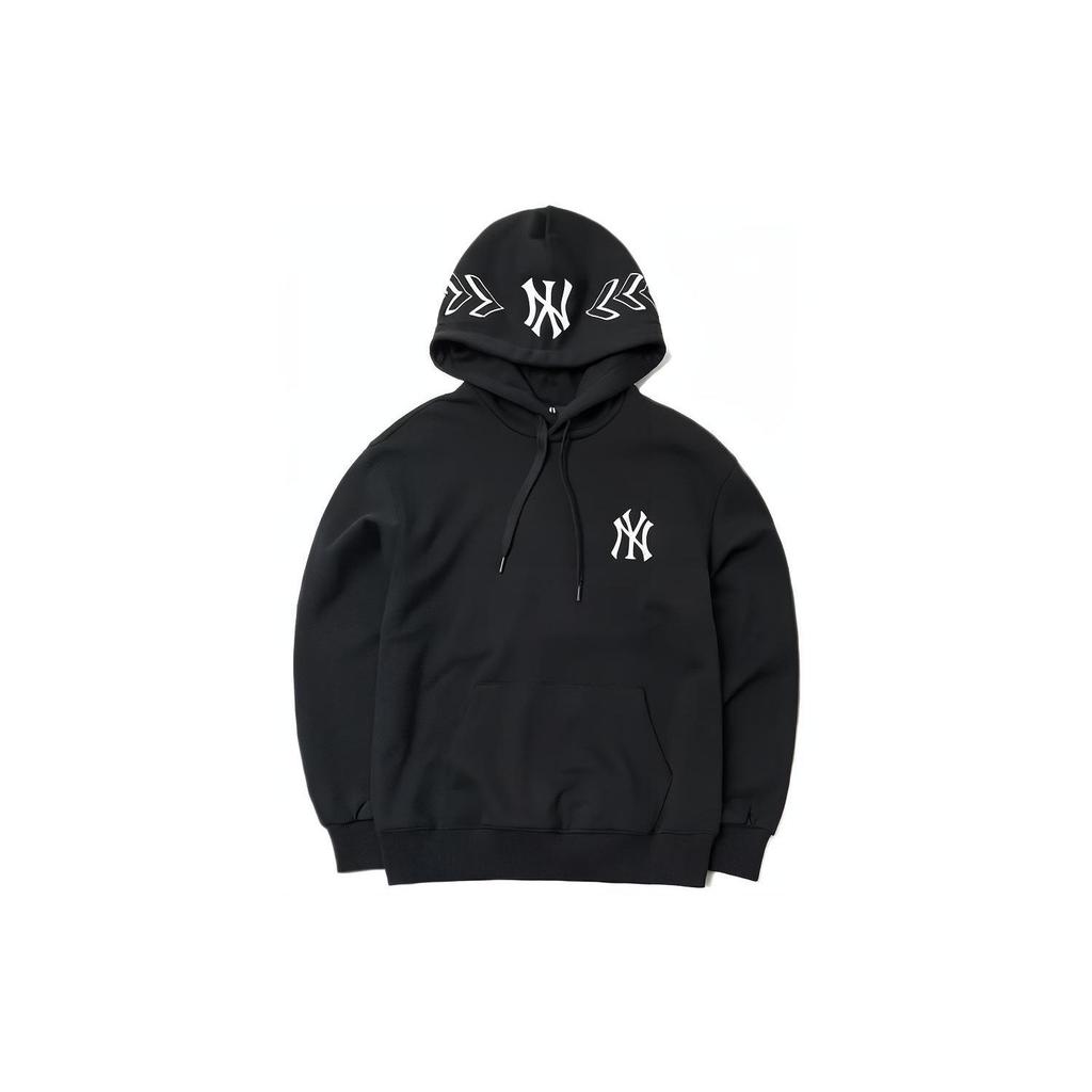 MLB FW21 Logo Sports Couple Pullover Warm Hooded Sweatshirt Unisex Sweatshirt Black 3AHDS0214