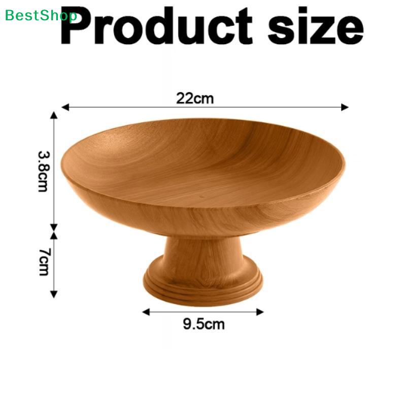Nordic Retro Wood Snack Fruit Tray Detachable Fruit Plate High-Foot Plate Home Desktop Storage Rack