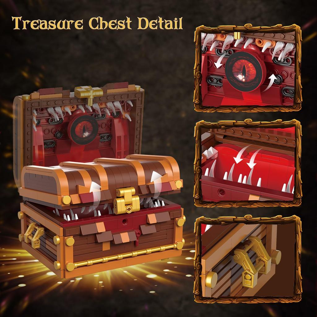 531PCS Dungeons Monster Treasure Chest Building Blocks Set Dark Souls Creative Monster Box Brick Desktop Ornament Toys Gifts