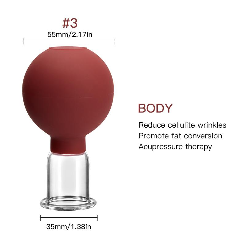 Rubber Massage Body Cups Glass Vacuum Cupping Anti Cellulite Suction Cup Massager for Face Facial Skin Lifting Tools