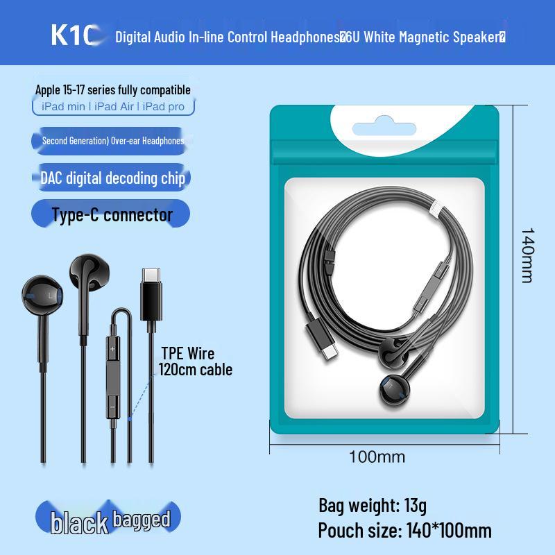 Typ-C Kopfhörer mit Fernbedienung für Vivo, Huawei, Samsung, Xiaomi, Oppo