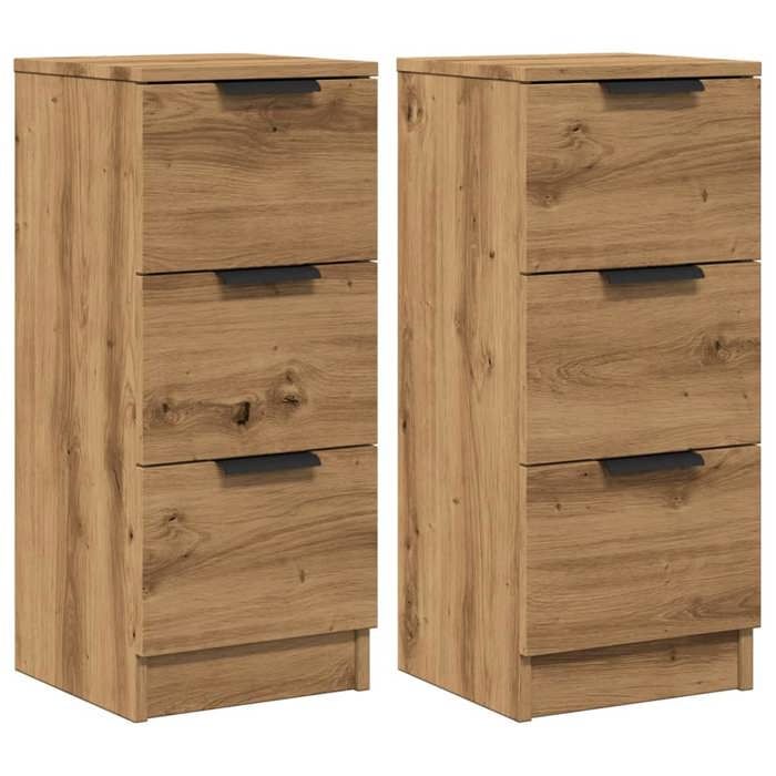 VidaXL Buffets 2 pcs chêne artisanal 30x30x70 cm bois d'ingénierie, armoire, armoire de rangement, buffet de salon, armoire 856958