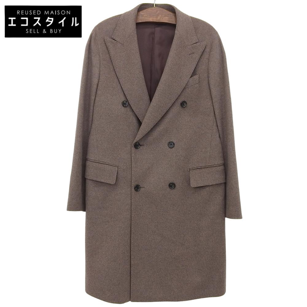 ONLY Excellent condition cashmere double chester coat for men, brown, size 48 coat 48 BrownUsed