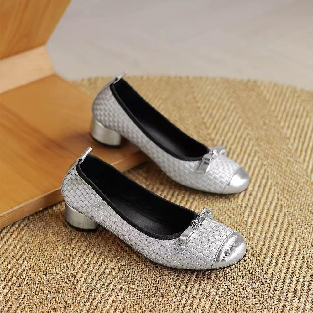 

Fashion Single Shoe French Soft Sole 2025 Autumn New Shallow Chunky Heel Women s Shoes 40