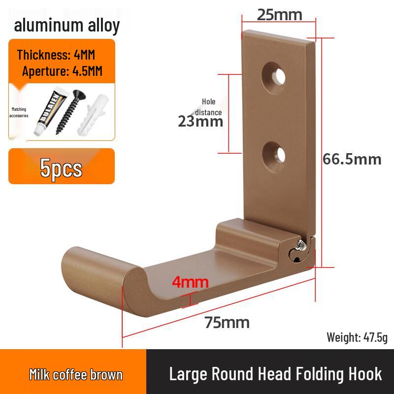 

Rongyu Punch-Free Folding Clothes Hooks (5-Pack)