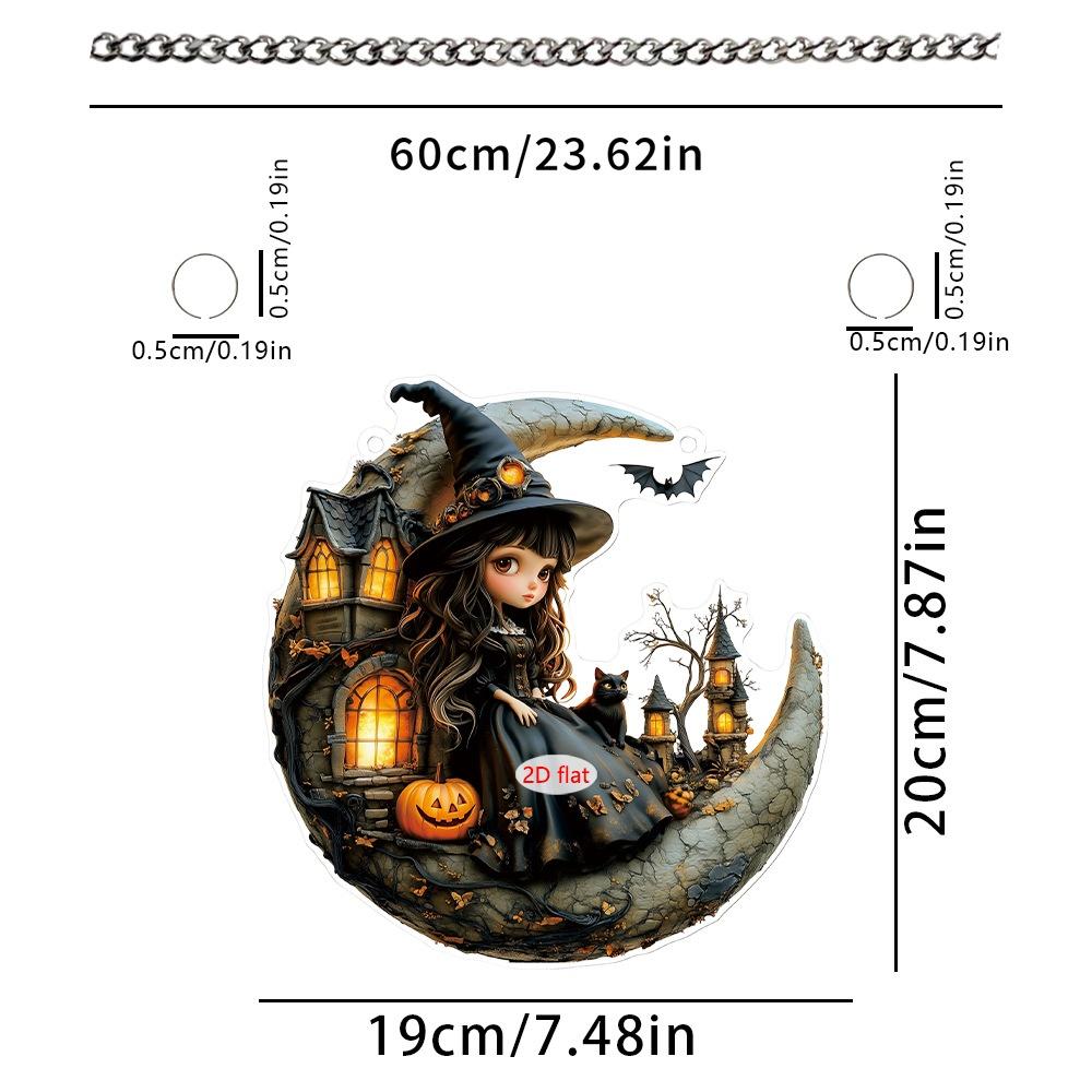 Window Hanging Decoration Lightweight 2d Flat Decoration Halloween Acrylic Pendant Eerie Garden Suncatcher For Garden Trick Or
