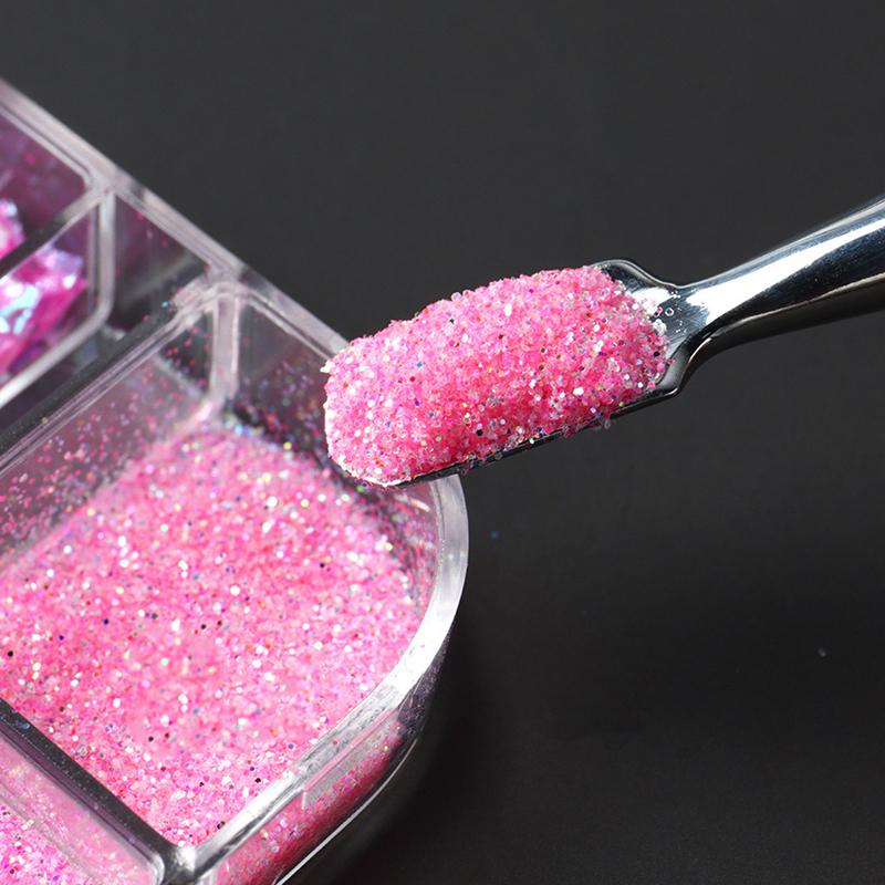 1 Box Of 6 Grids 3D Mini Round Nail Sequin Kawaii Korean Black Dot Nail Art Flake Y2K Golden Silvery Shinny Charms Accessories
