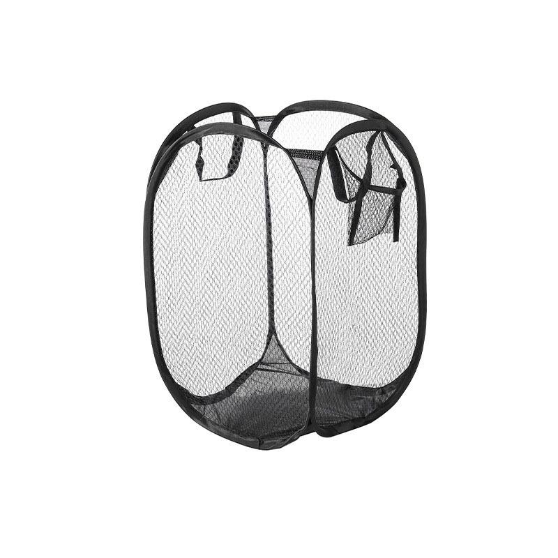 

Складная корзина для сортировки грязного белья, рамка для стирки, тканевая сетка для ванной комнаты, сетчатая сумка для хранения, ведро, органайзер для белья, сумка для хранения S-30x30x46.5cm чёрный