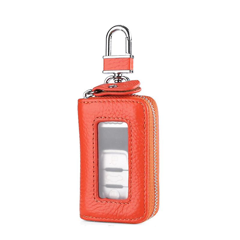 Retro Schlüsselanhänger Brieftasche Reißverschlusstasche Visuelle Spiegelfenster Autoschlüssel Schutztasche Leder Schlüsselhalter Mini Autoschlüssel Tasche Fall