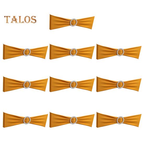 10 Pcs Chair Back Covers Solid Color with Round Buckle Elastic Reusable Seat Belt for Parties Weddings Celebrations Banquet Chairs Hotel Dining Chair