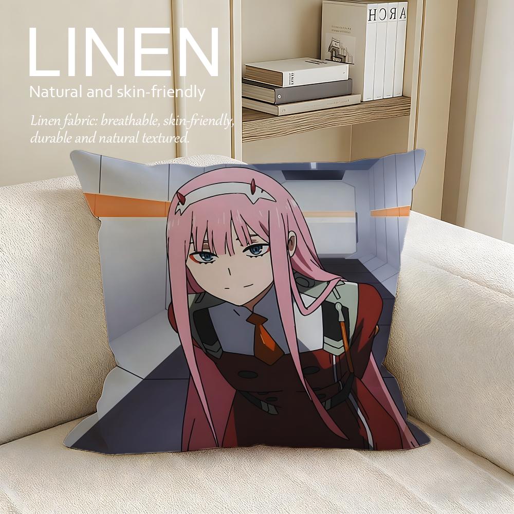 Mecha DARLING in the FRANXX Cushion Cover Pillowcase Set Pcs x x Breathable Washable Sofa Cushion Cover
