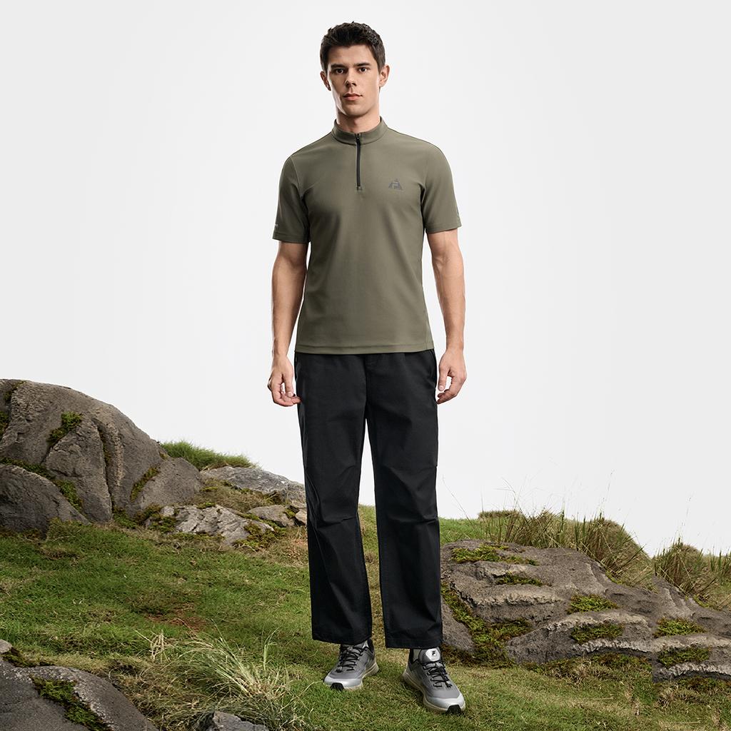 FILA Explore Minimalist Personality Trend Sports Leisure Outdoor Versatile Lightweight Comfortable Short Sleeve T-Shirt Men tops Asphalt A11M617104FDG