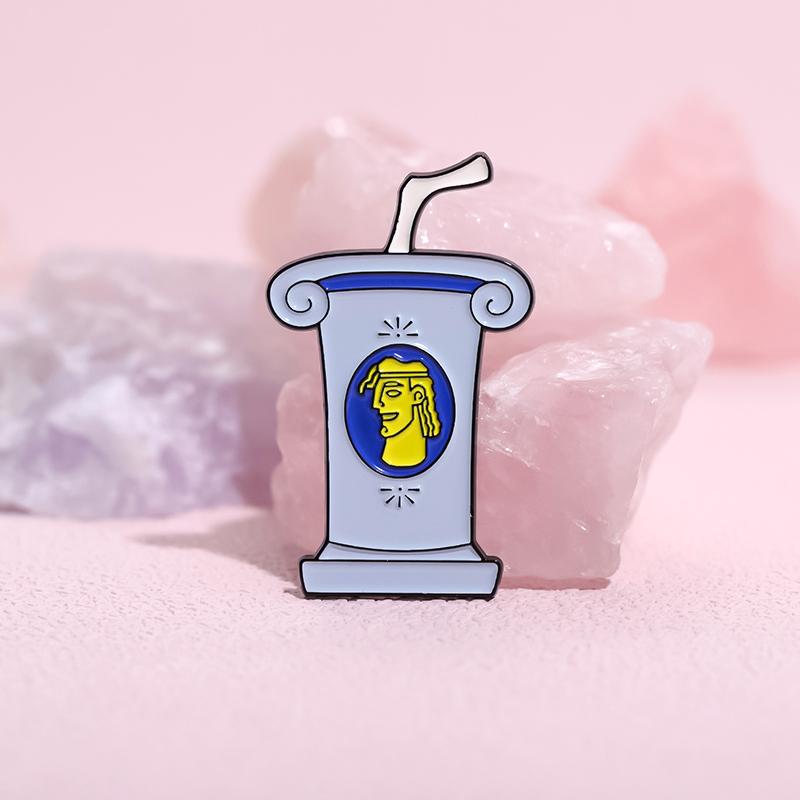 Cute Fruit Juice Enamel Pins Cartoon Boba Milk Tea Silly Goose Drink Box Brooches Lapel Badge Funny Jewelry Gifts Accessories