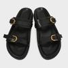 Fashion Metal Buckle Soft Leather Women Roman Shoes Thick Bottom Women Summer Slippers Leisure Comfort Non-slip Women Beach Flat Sandals