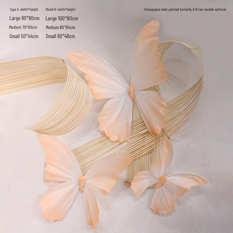 3D Painted Butterfly Wedding Backdrop with Scenery and Props for Photography and Décor