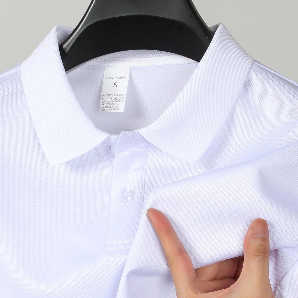 European Men's Summer Mesh Breathable Short Sleeve Polo Shirt - Slim Fit Casual T-Shirt