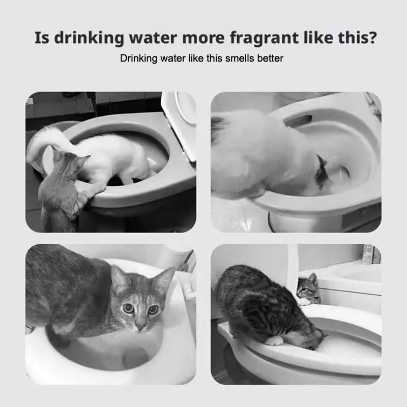 Toilet Vandskål til Kat, Toiletformet Kæledyrsvanddispenser til Kat Hund, Lille Sjov Skål til Hunde og Katte Hylende Morsom Tyngdekraft